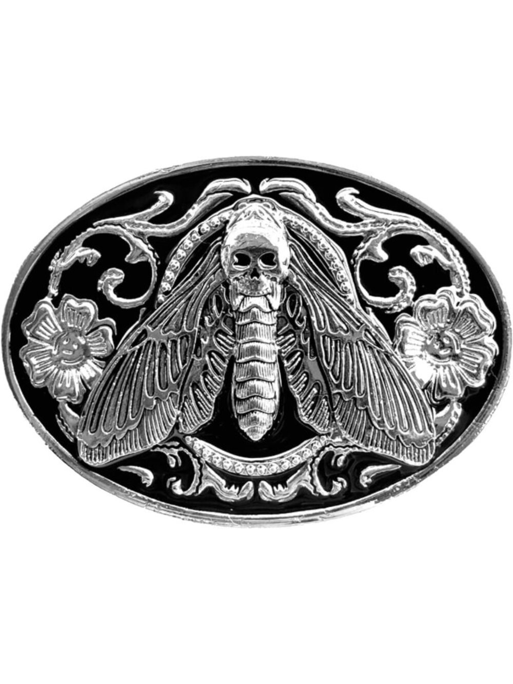 Men Silver Moth Cowboy Belt Buckle Cross Prayer Horse Vintage Western